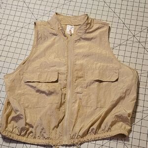 No Boundaries Beige Zip-Up Vest Size XL: A